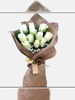 11 Beyaz Gül Buketi