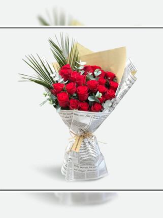 21 Kırmızı Gül Buketi