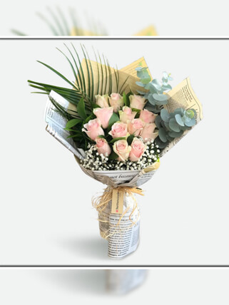 Pink Athena 13 Pembe Gül Buketi